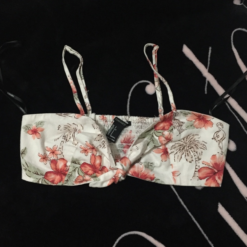 Floral Tie Front Crop Top